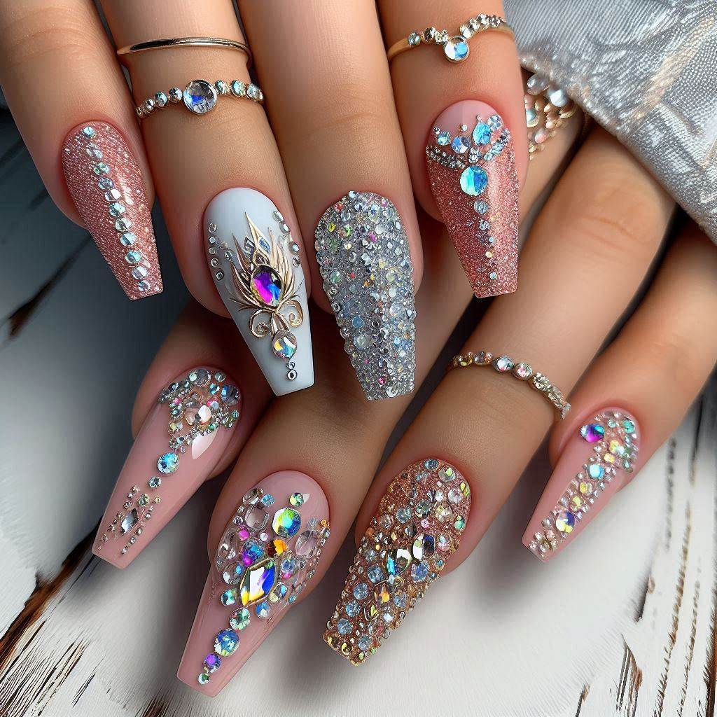 Short Acrylic Nails Designs Bling