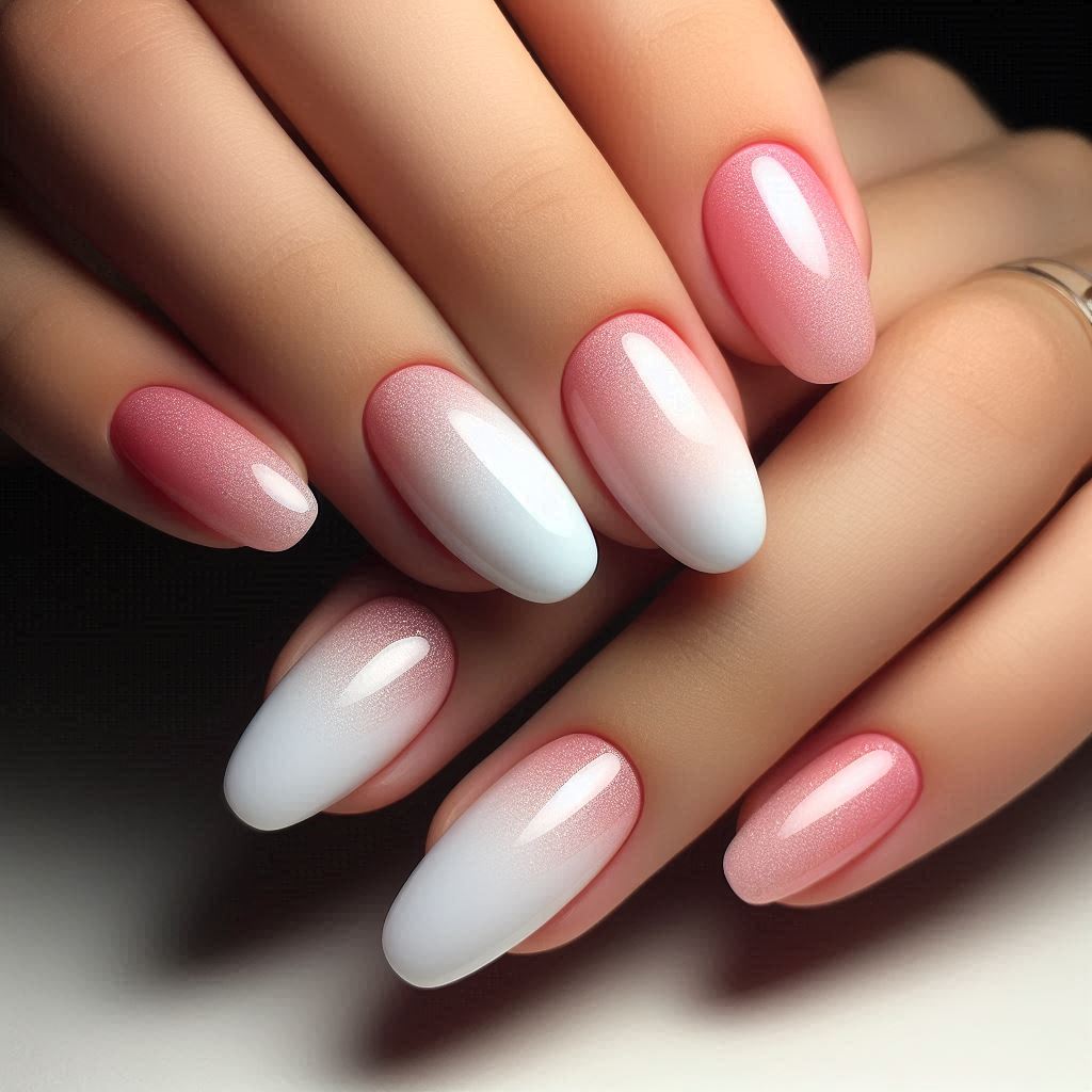 Soft Pink Gradient Fade Nails