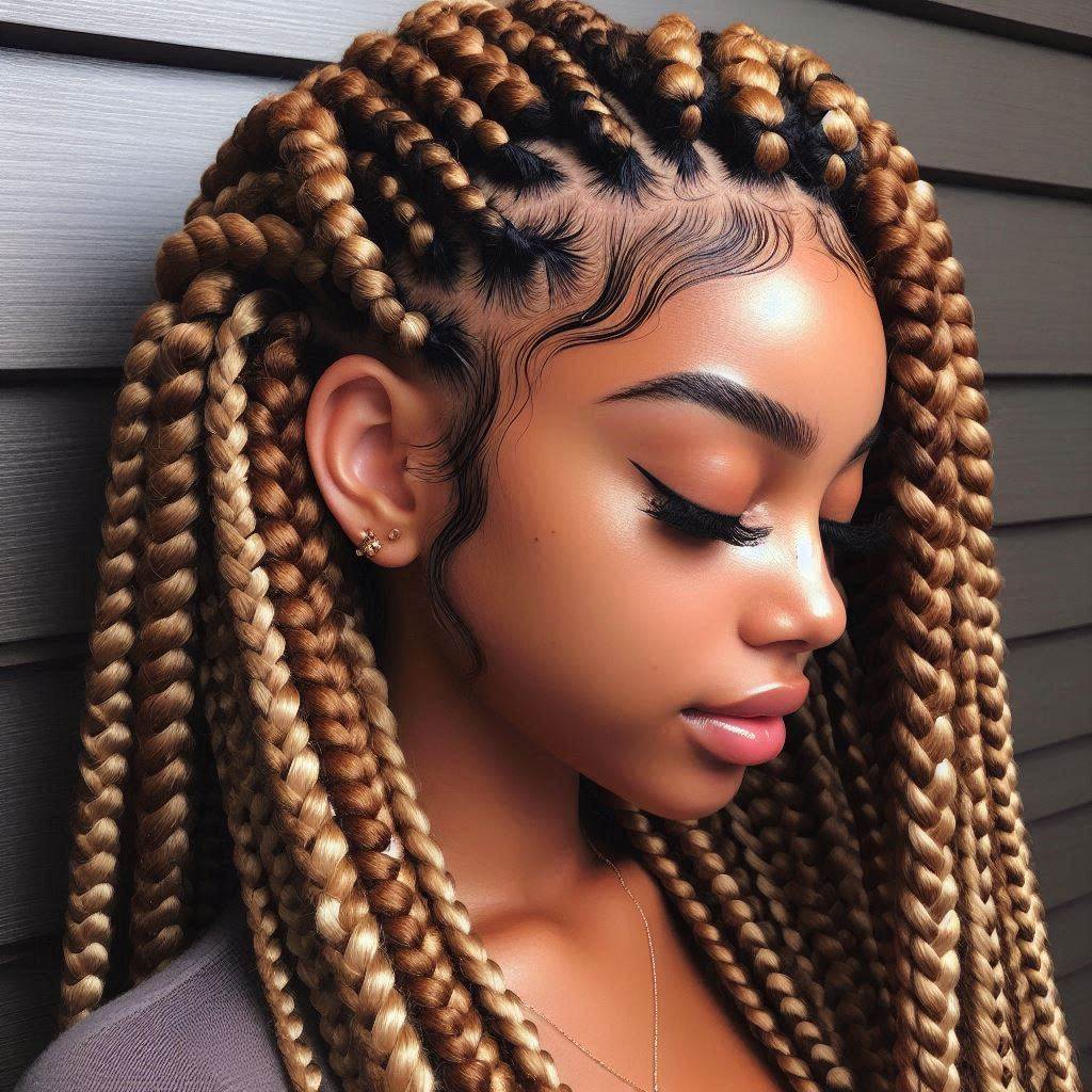 Fulani Braids with Highlights