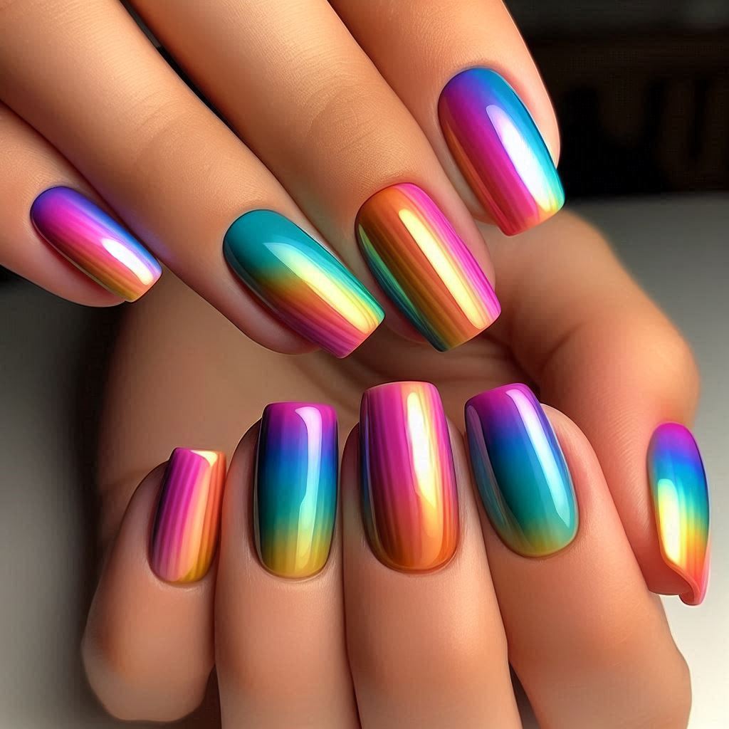 Gel Mani Short Nails Colors: Bold and Bright