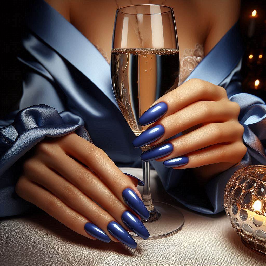 Simple and Sophisticated Royal Blue Acrylic Nails