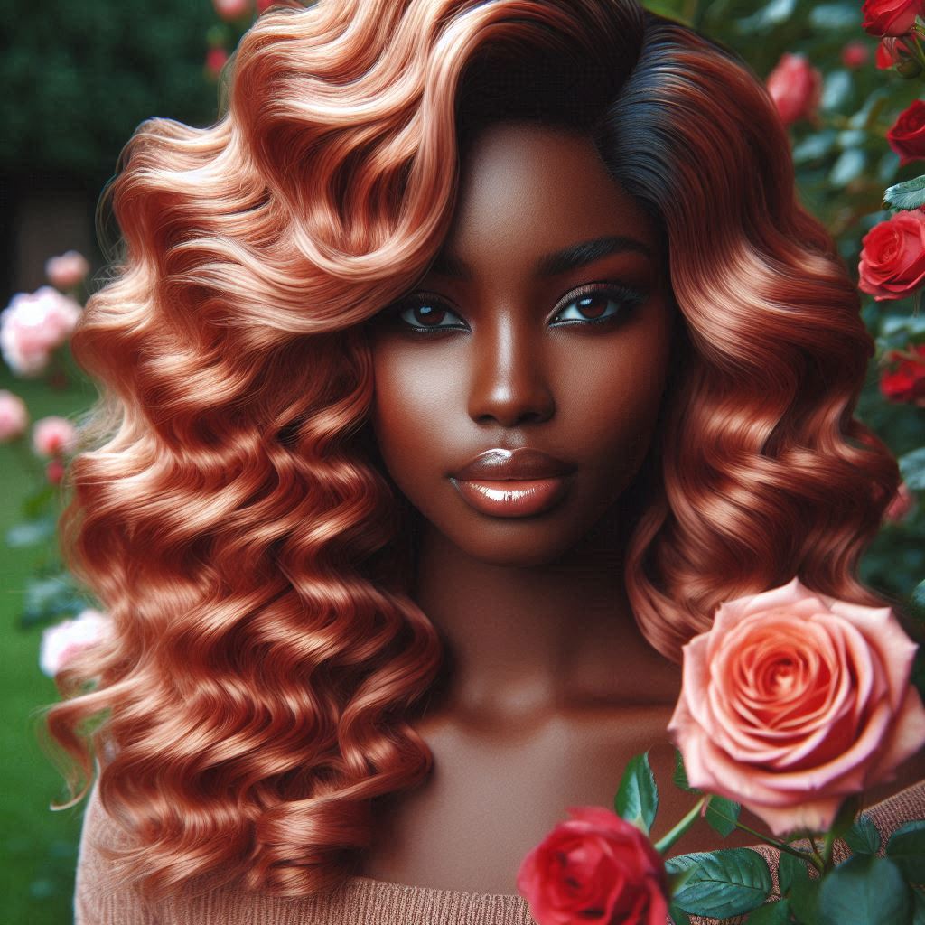 Romantic Waves: Strawberry Blonde Hair in Soft Waves