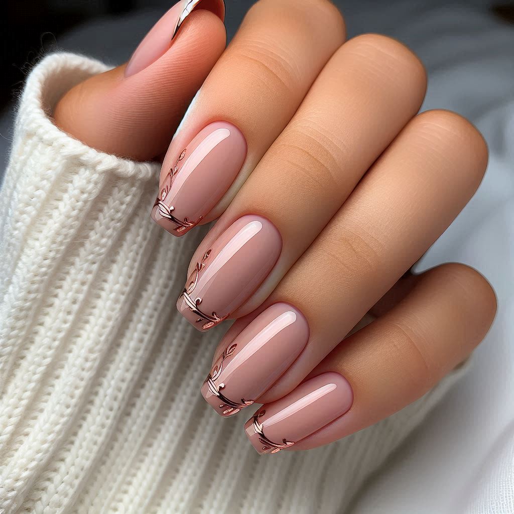 Rose Gold Micro French Tips