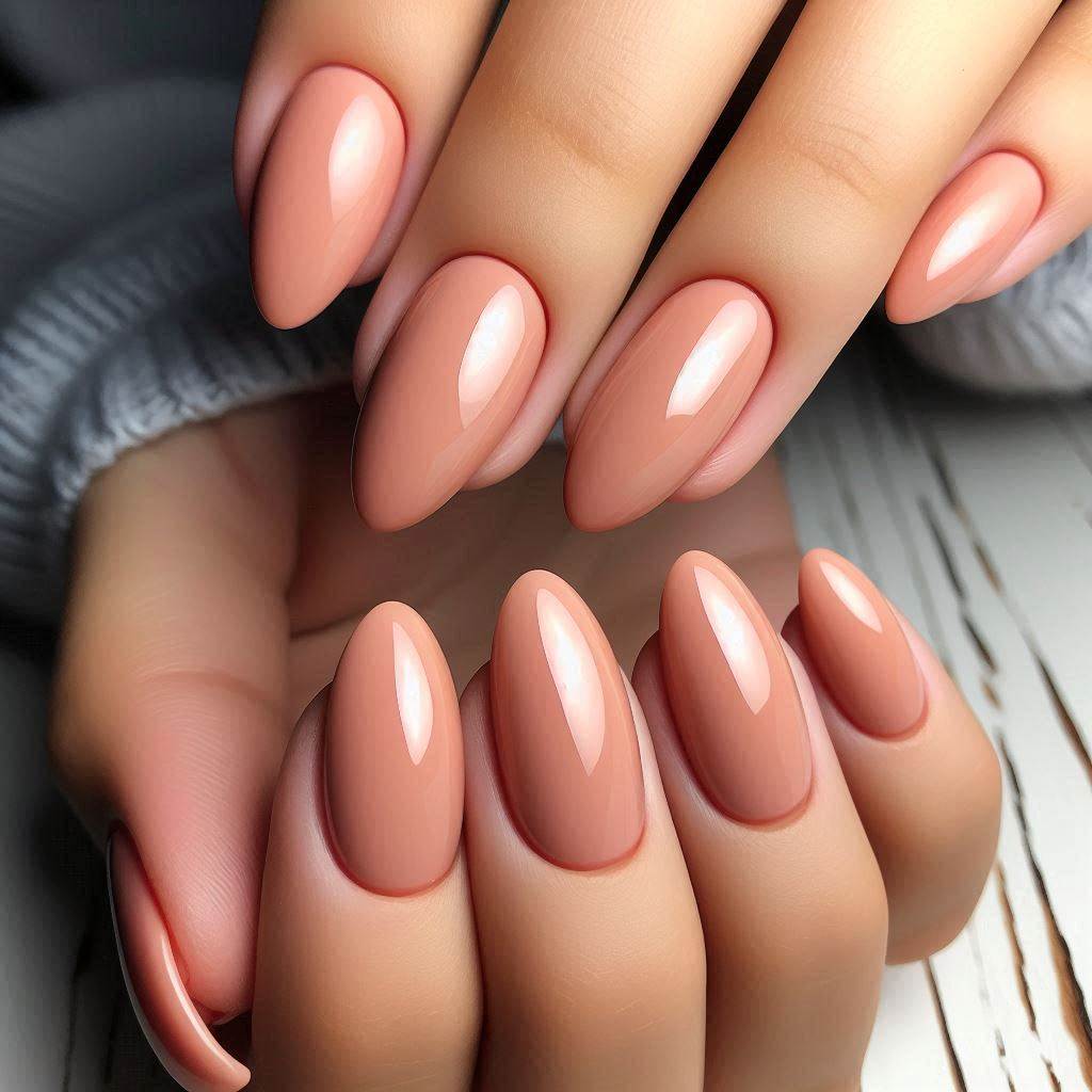 Peachy Almond Nails