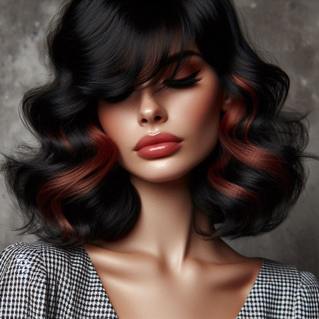 Retro Waves with Curtain Bangs