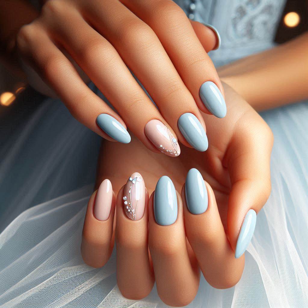 Summer Blue Ballerina Nails for a Cool and Refreshing Look