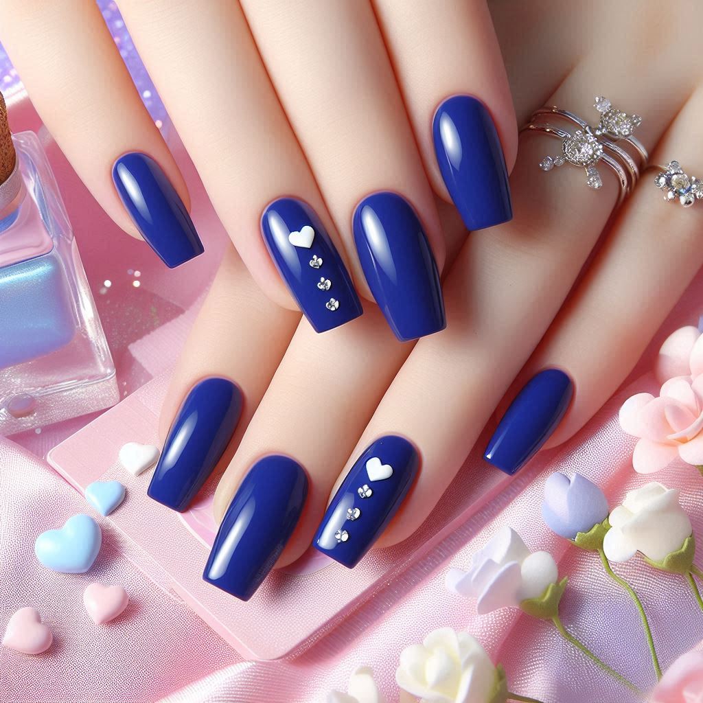 Cute and Playful Royal Blue Acrylic Nails