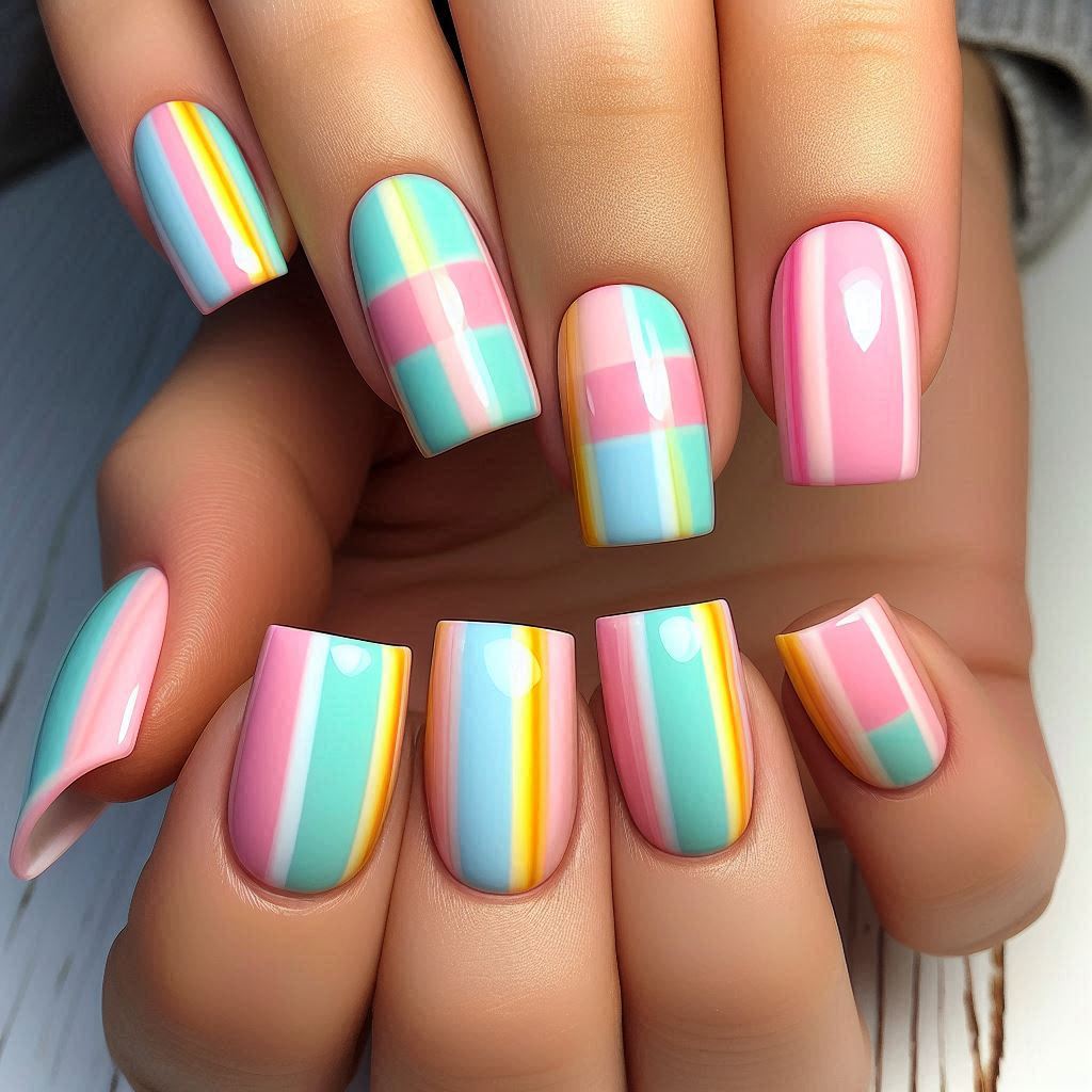 Candy Stripe Nails