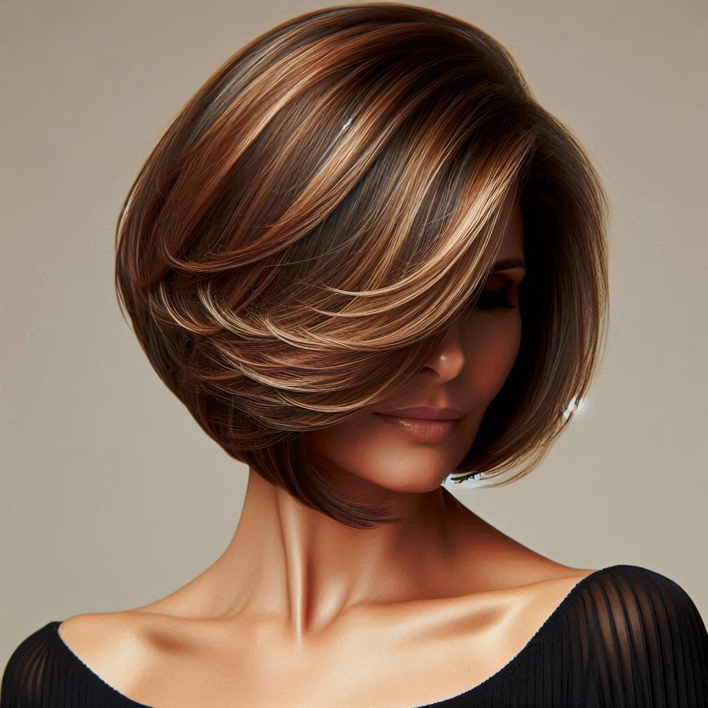 Classic Shoulder-Length Bob with Wispy Bangs