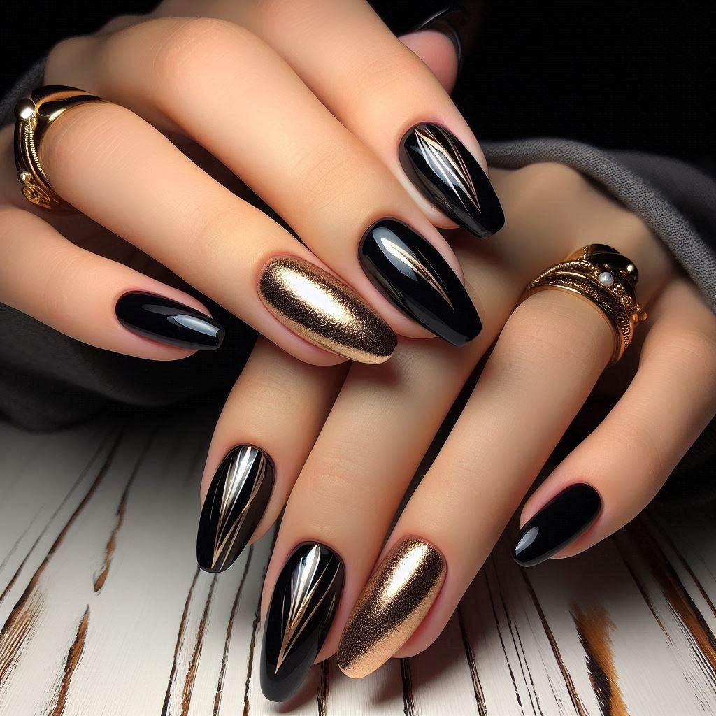 Gel Mani Short Nails Black: Bold and Edgy