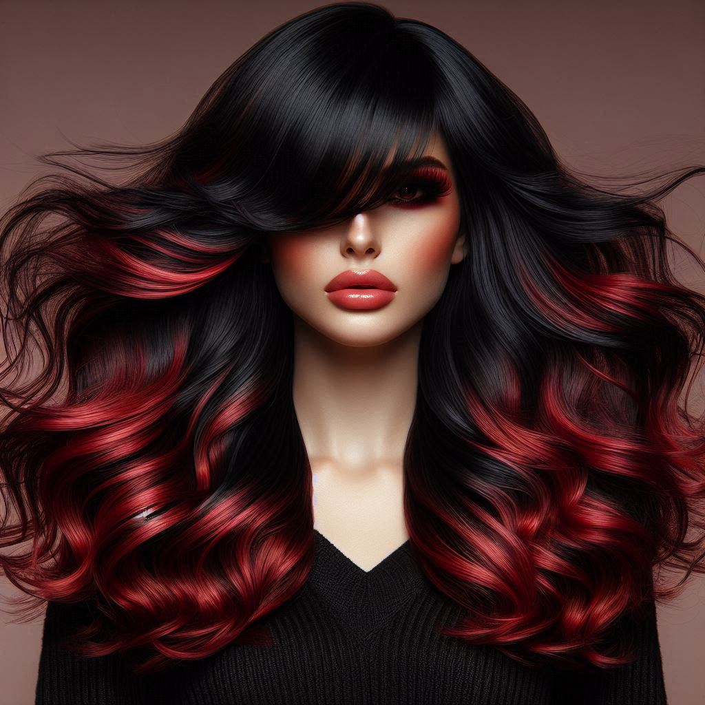 Voluminous Waves with Curtain Bangs