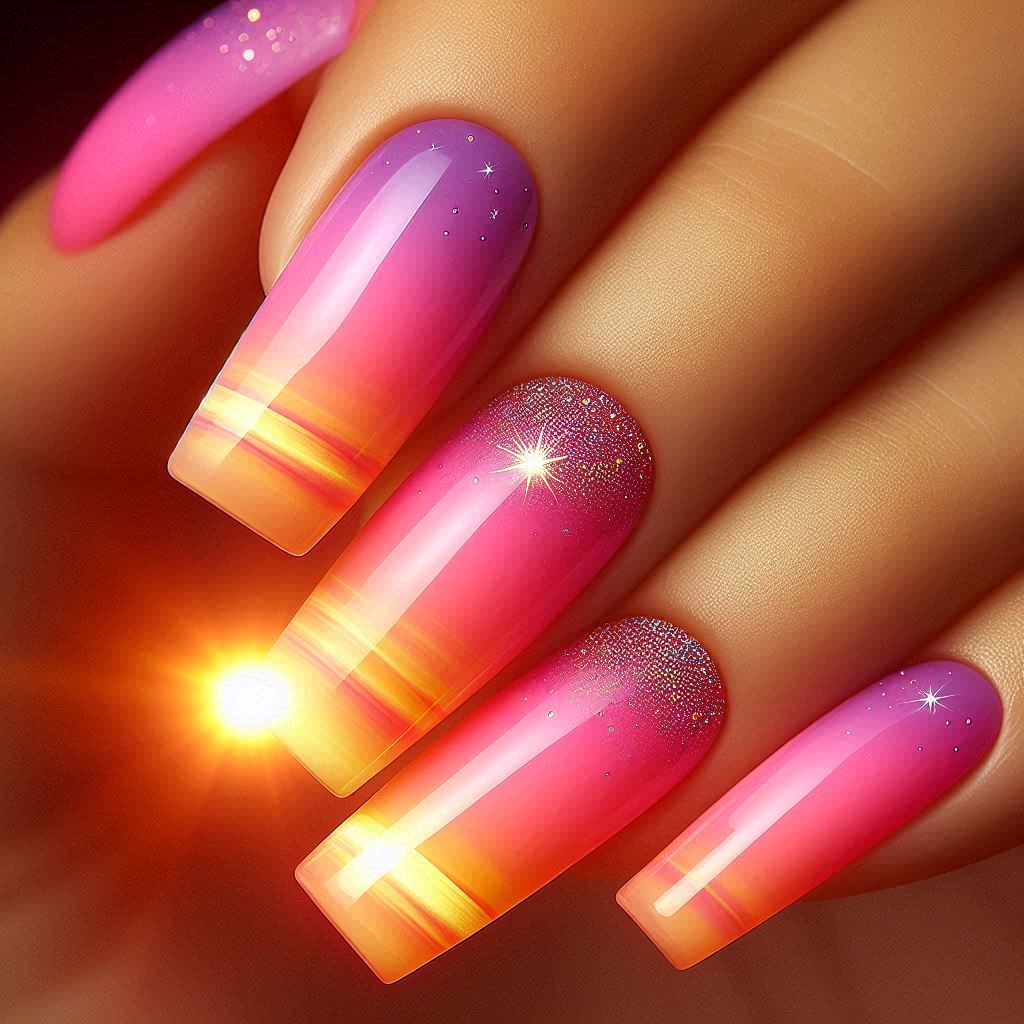  Sunset Gradient with Star Accents