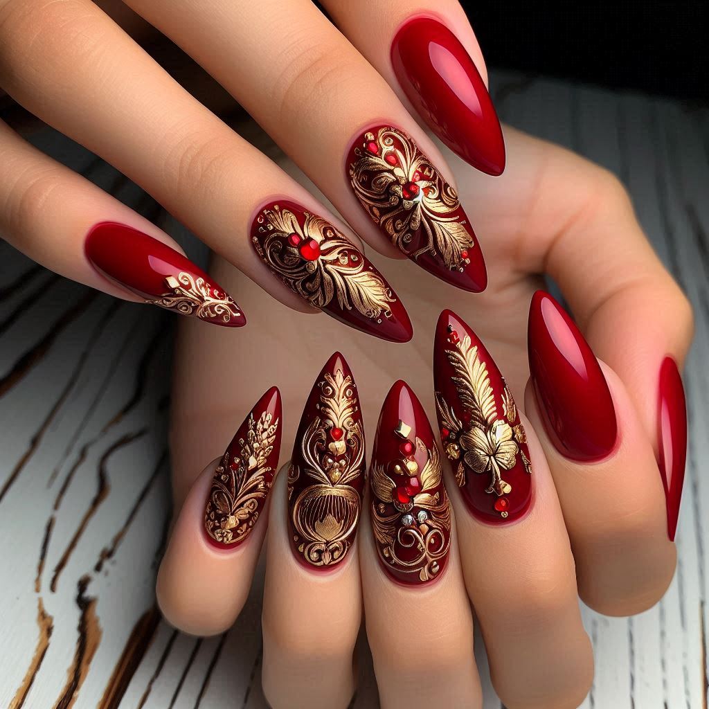 Classic Red with Gold Accents