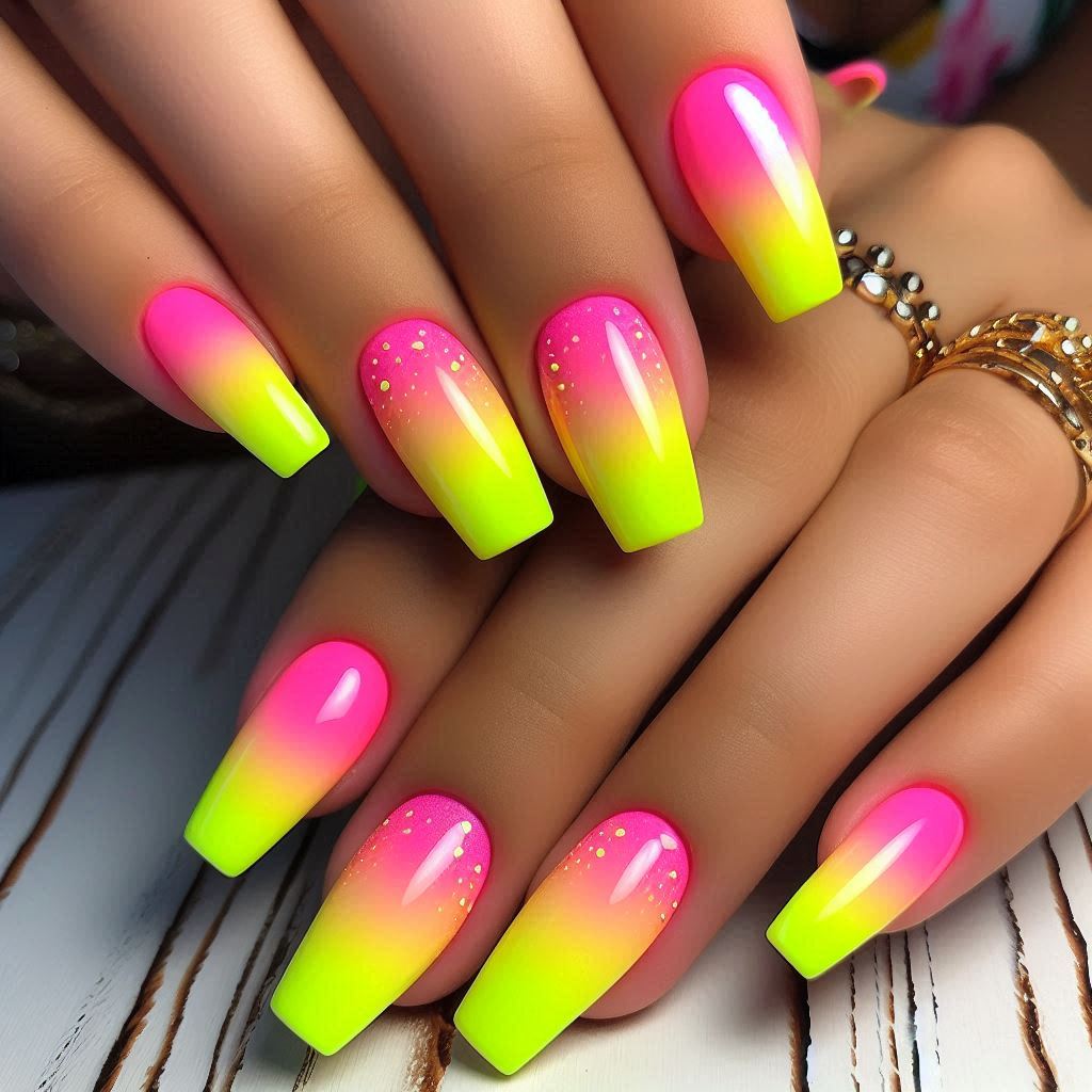 Neon Ombre Nails