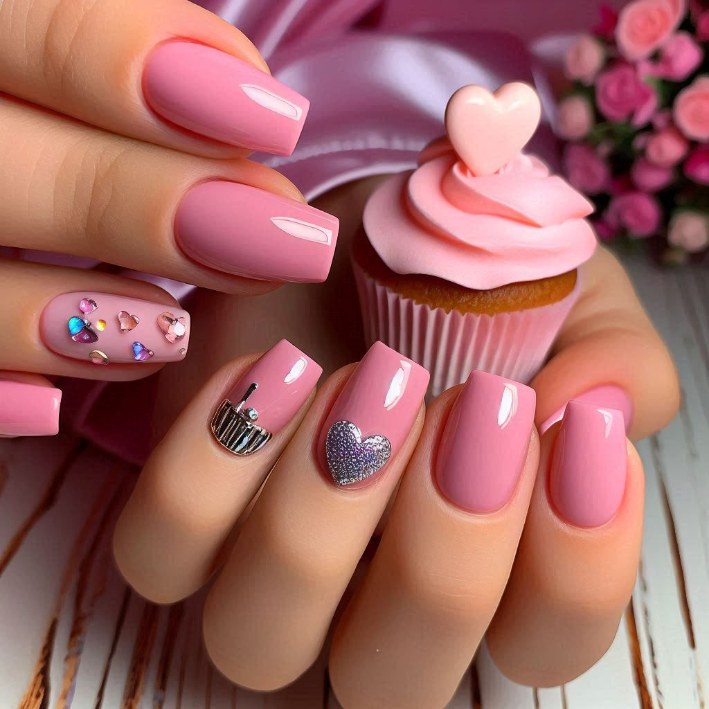 Short Pastel Pink Nails 