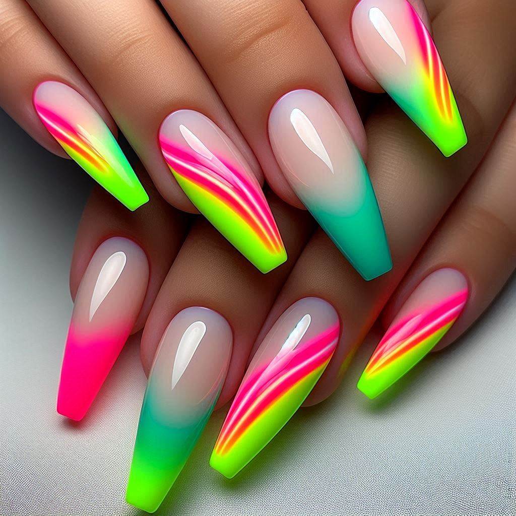  Neon Micro French Tips