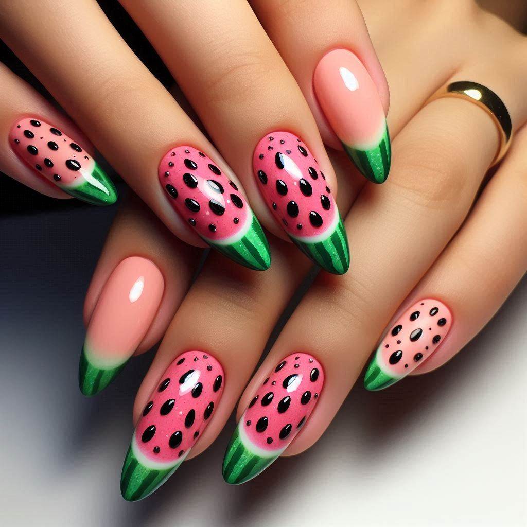 Watermelon Waves – Tropical Summer Nails Aesthetic