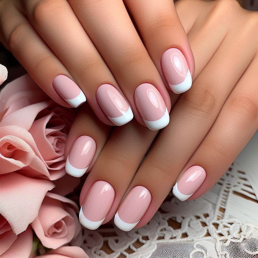 Gel Mani Short Nails French Tips: Classic and Chic