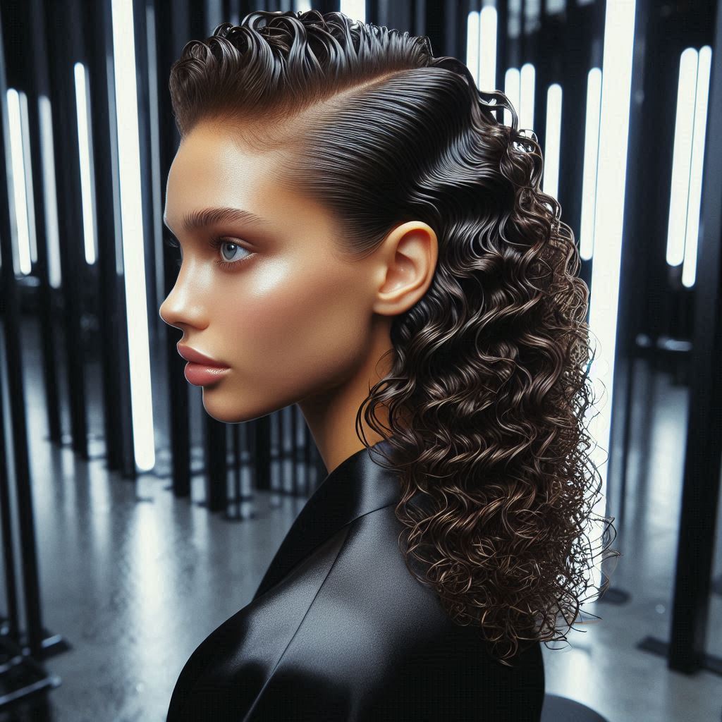  Wet Look Slicked-Back Curls