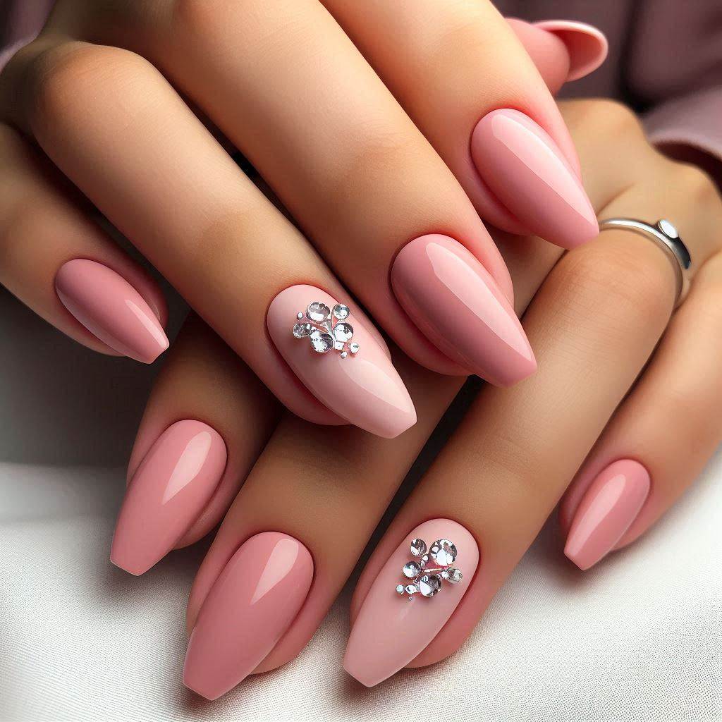 Simple Bling Nails Rhinestones