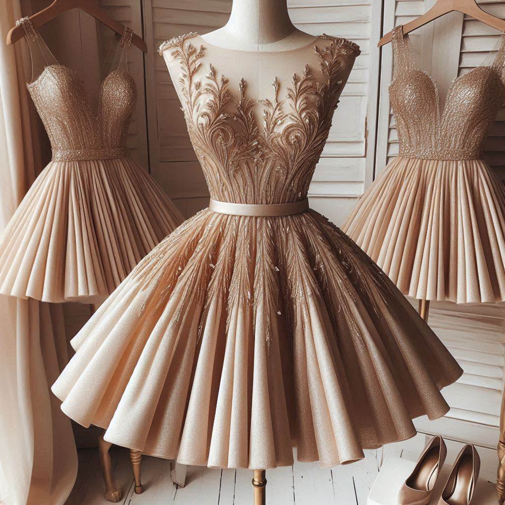 Tight and Flirty Champagne Hoco Dress for a Bold Statement