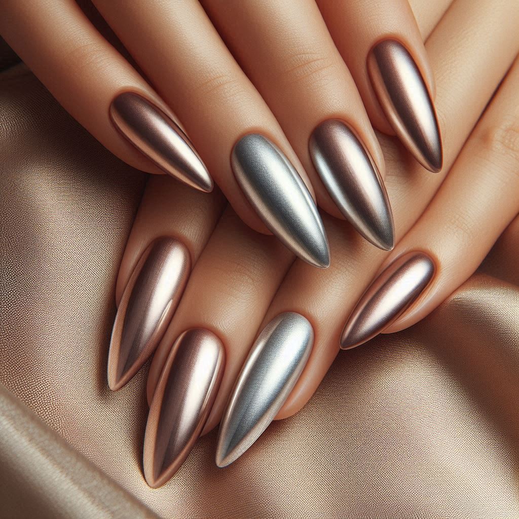 Metallic Micro French Tips