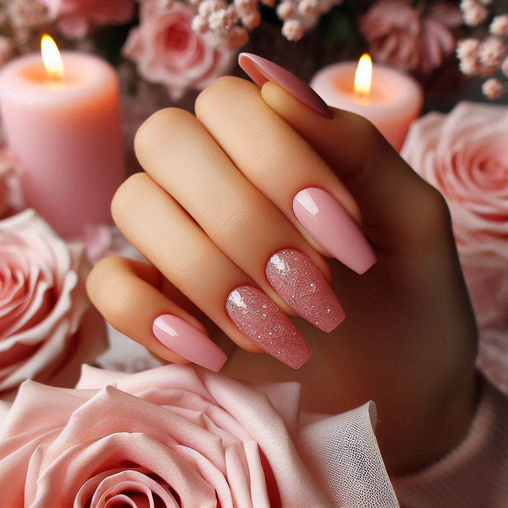  Blush Pink with Subtle Glitter