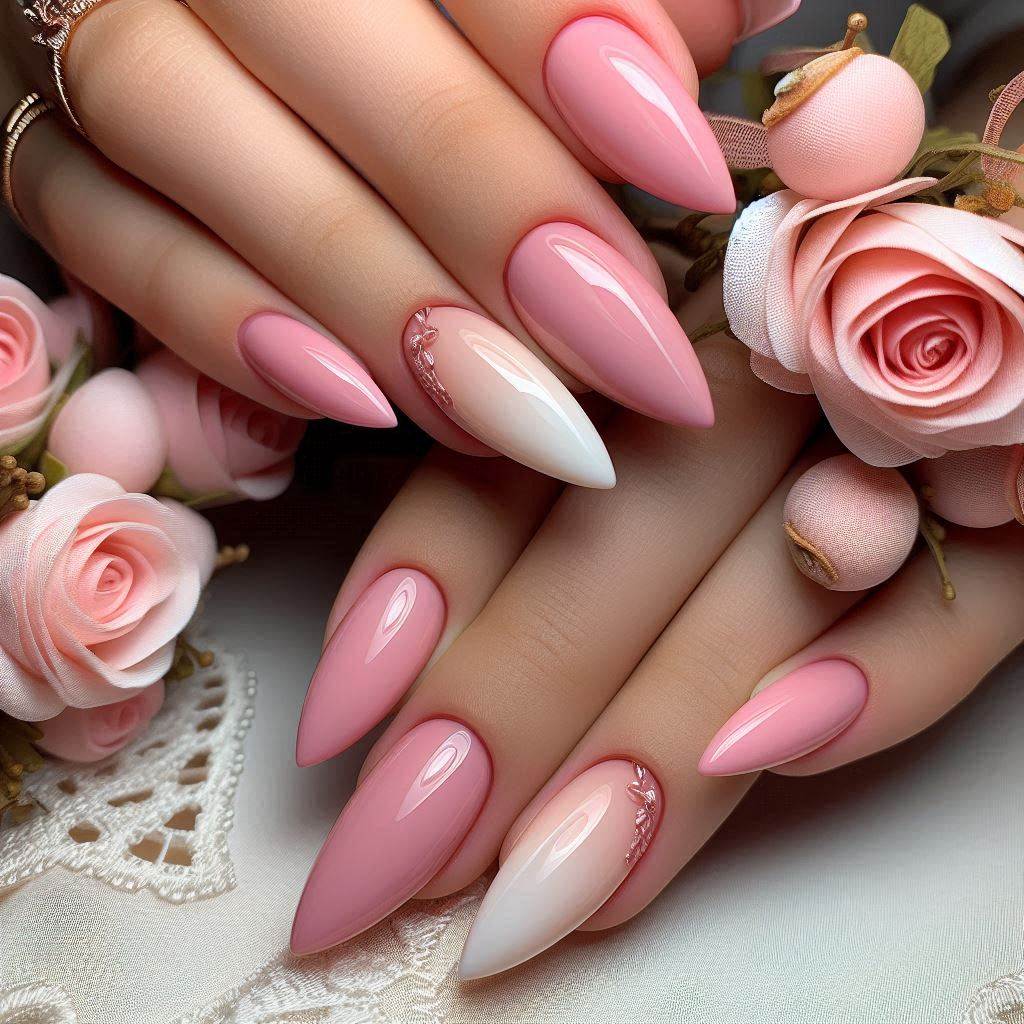 Gel Nails French Tip: Pink Almond for a Romantic Twist