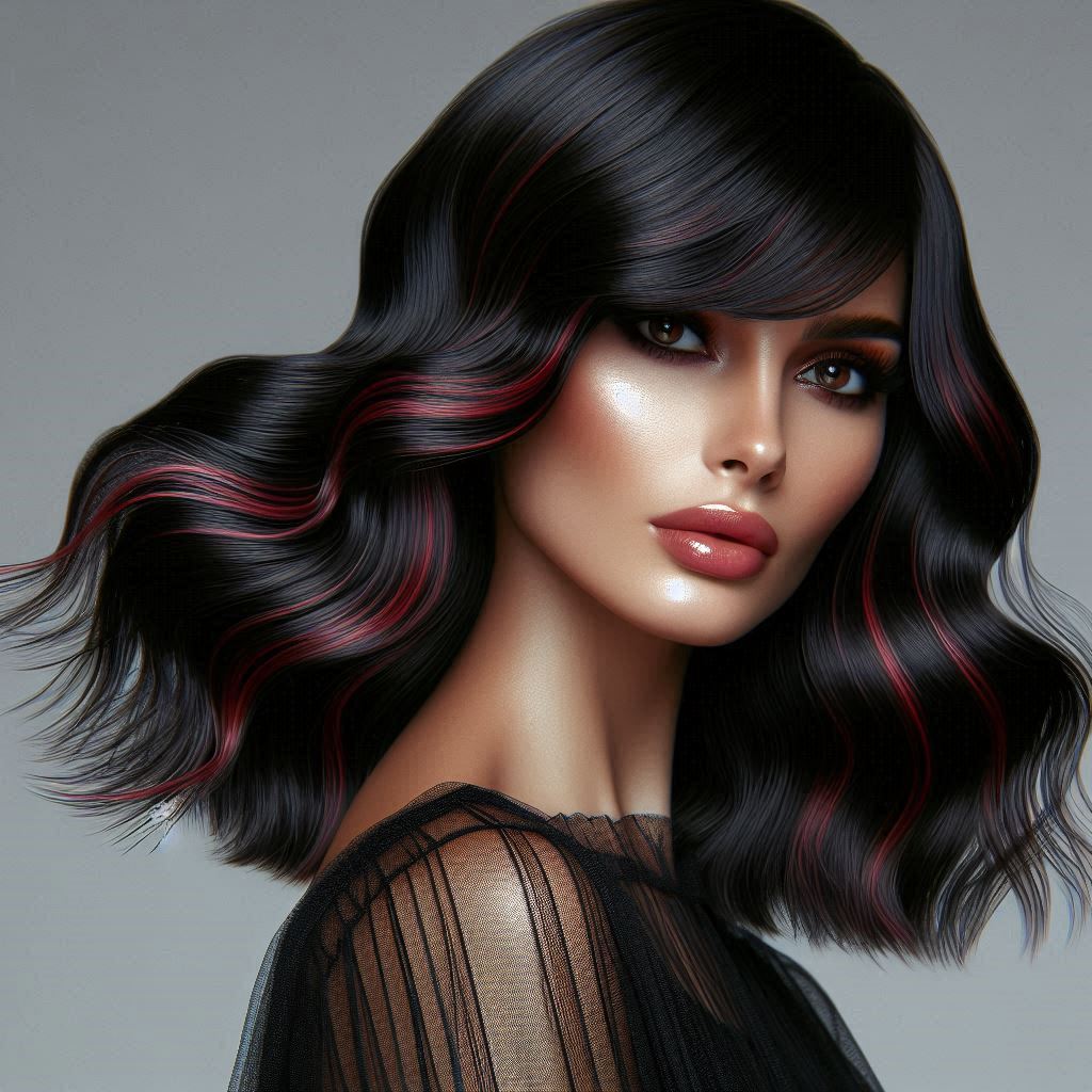 Sleek Waves with Curtain Bangs