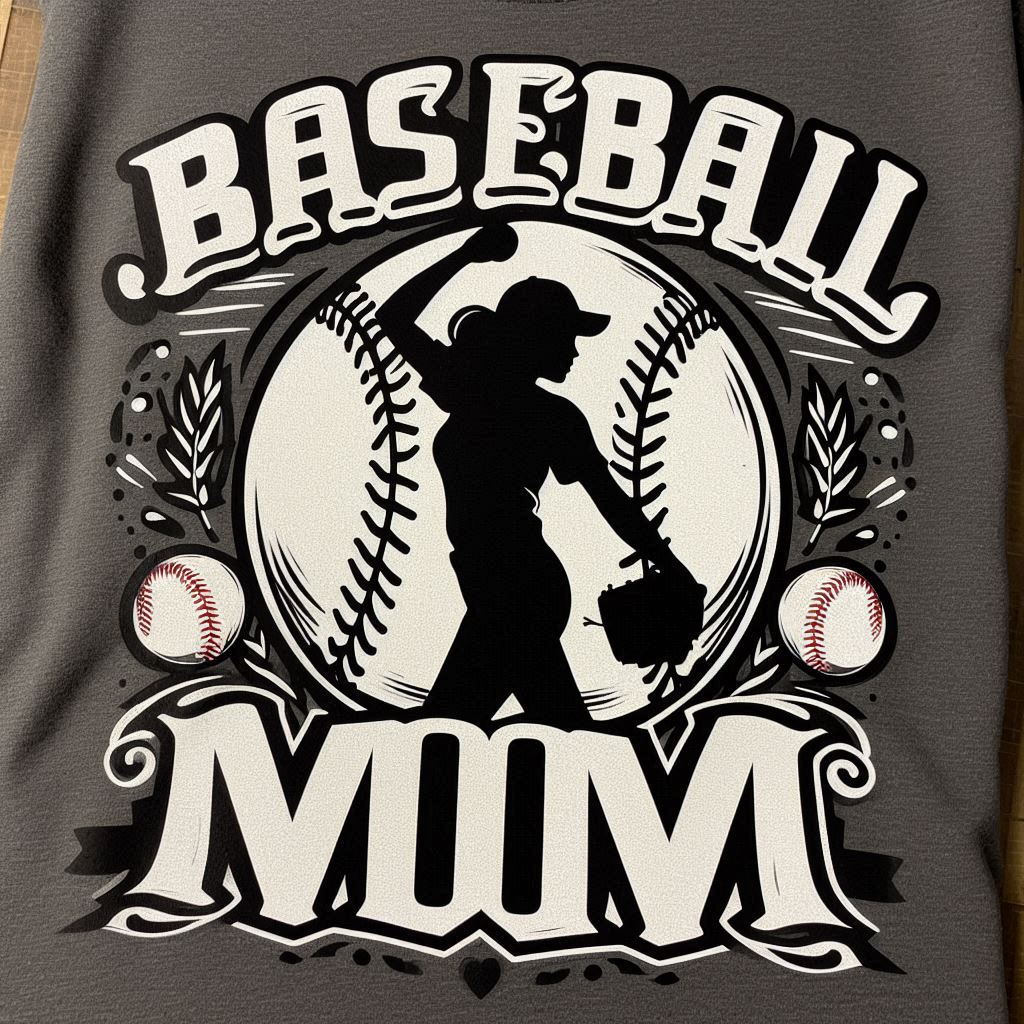 Baseball Mom Silhouette Design