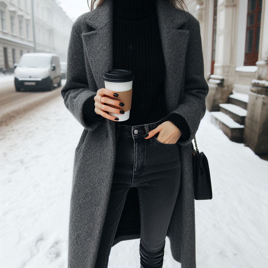 Black Skinny Jeans and a Turtleneck for Winter Glam