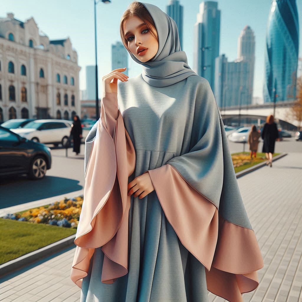 Flowy Abaya Dress with Wide Sleeves
