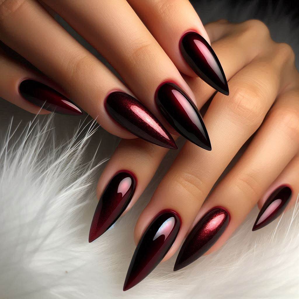 Gel Mani Short Nails Stiletto: Fierce and Bold