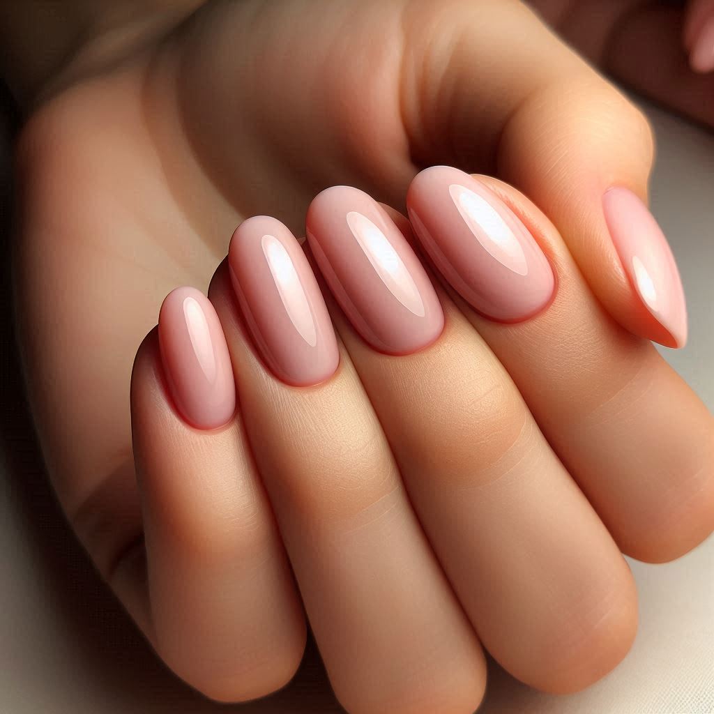 Short Milky Pink Almond Nails for Minimal Elegance