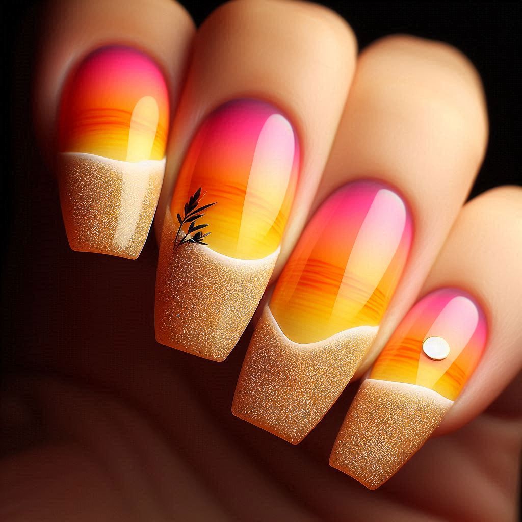 Tropical Sunset with Sand Effect