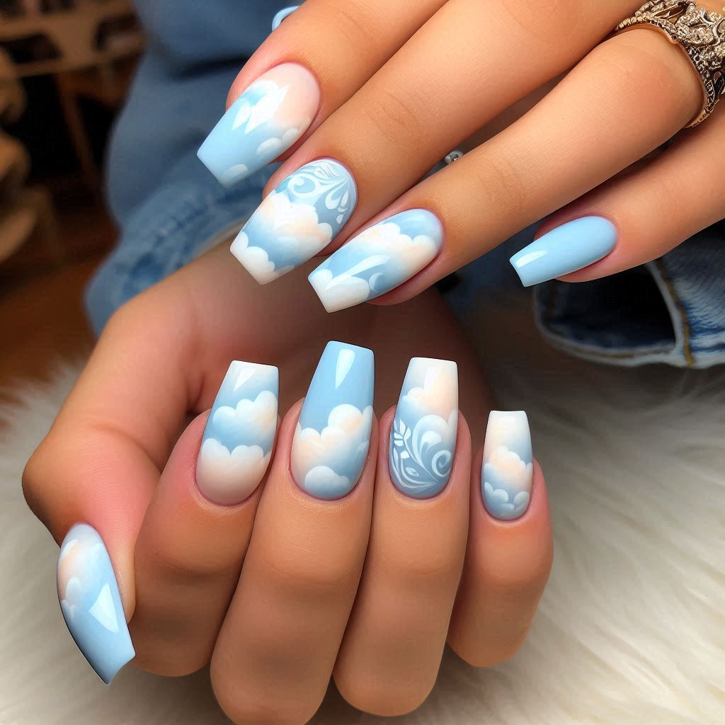 Baby Blue & White Swirls – A Playful Summer Touch