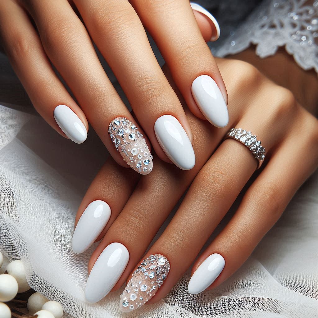 White with Crystal Embellishments