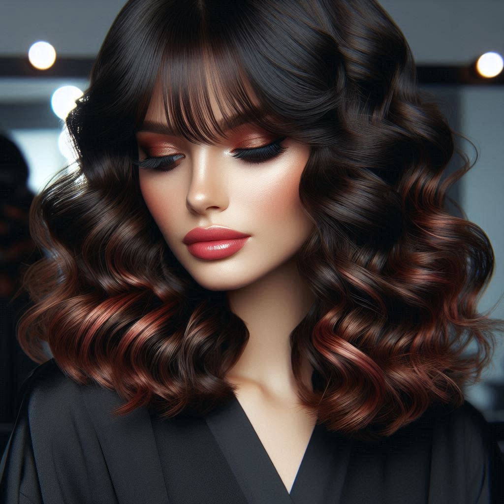 Soft Curls with Curtain Bangs