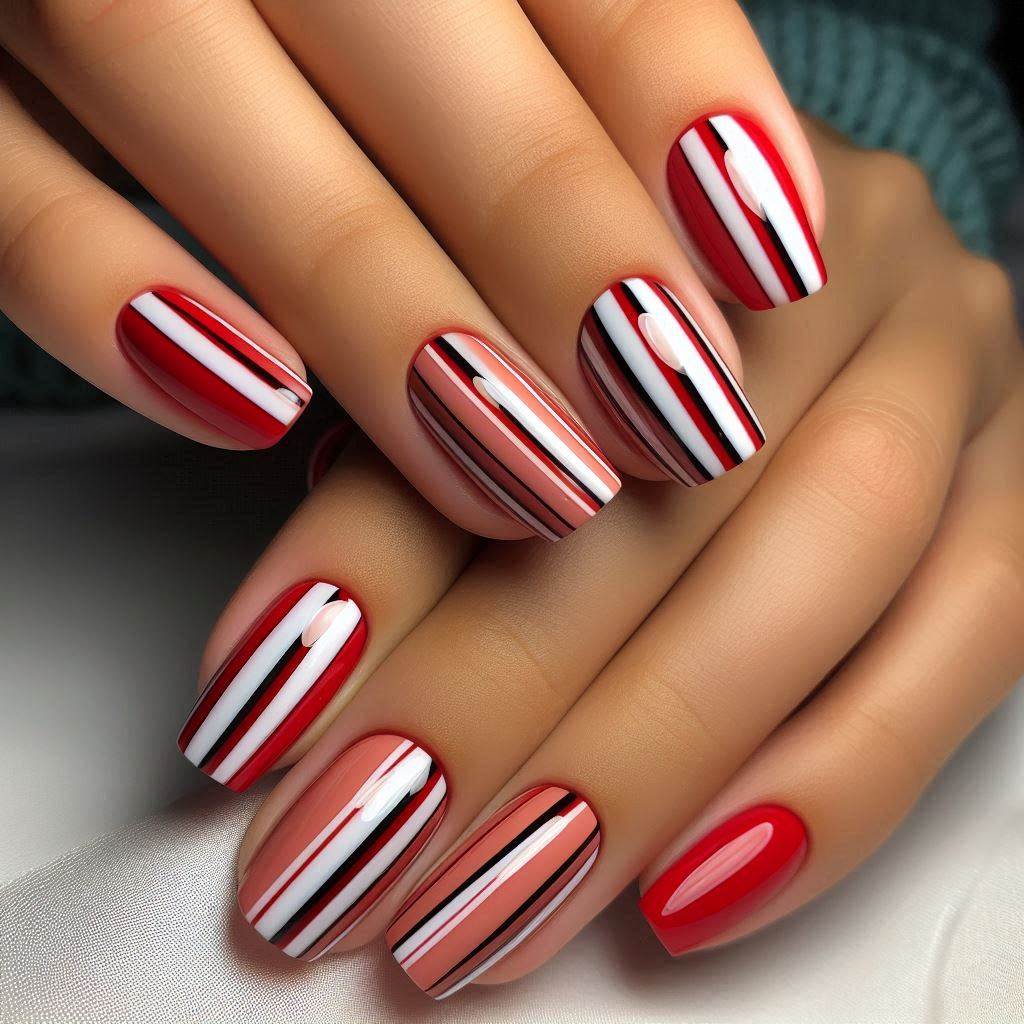 Bright Red & White Stripes