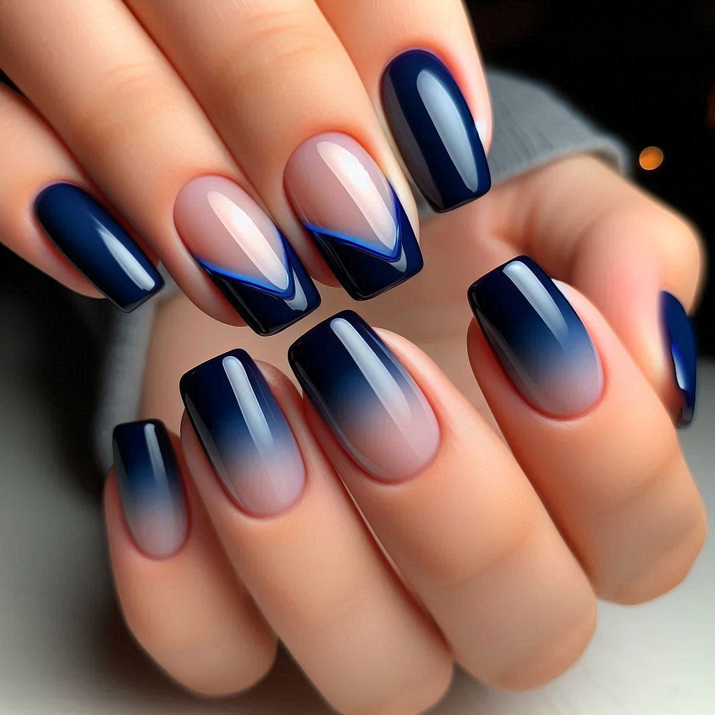 French Tip Blue 2025 – A Modern Twist