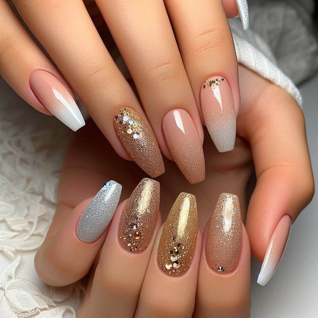 Glitter Ombre Ballerina Nails for a Dazzling Summer Glow