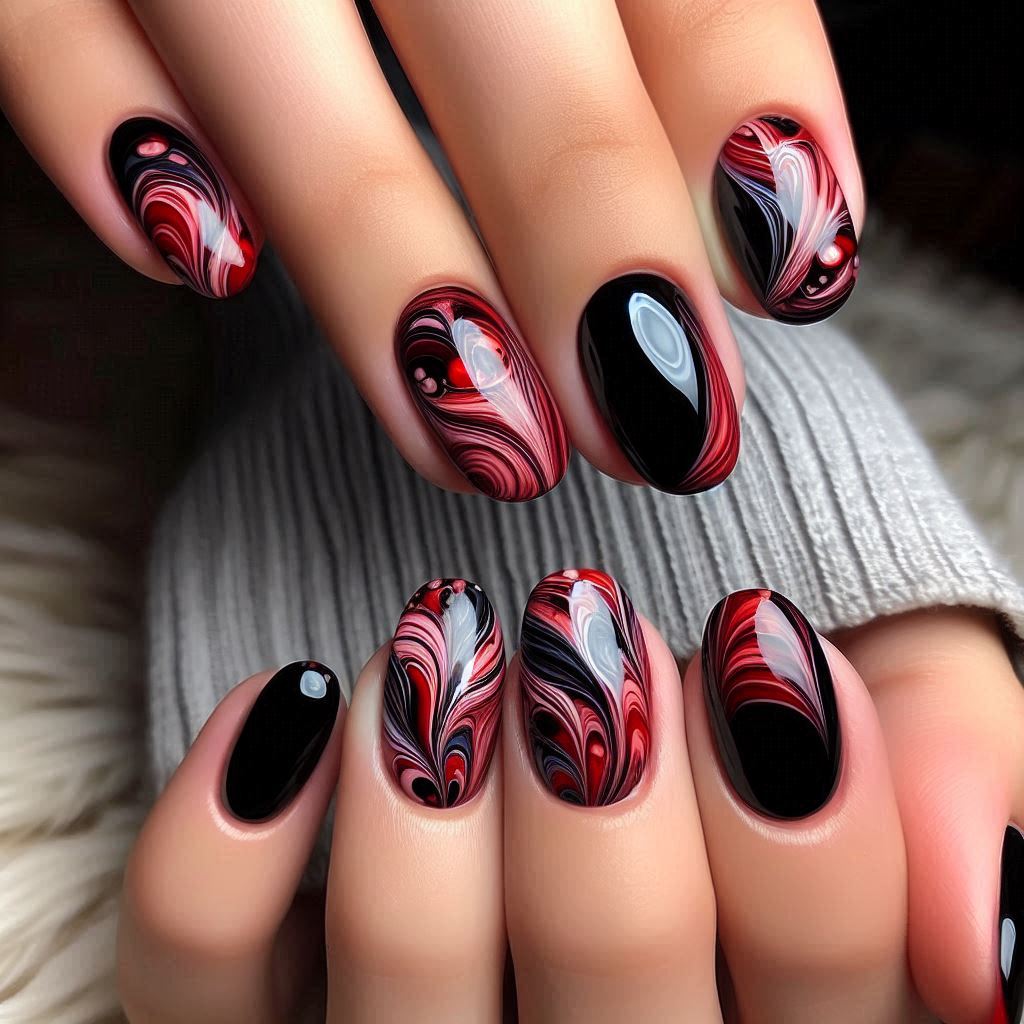 Red and Black Marble