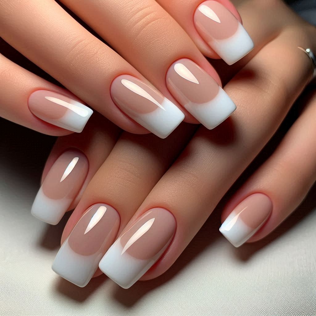 French Tip Nails Short Nude for a Minimalist Look