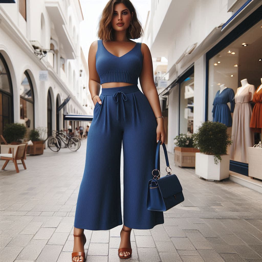 Cropped Jumpsuit with Wide-Leg Pants