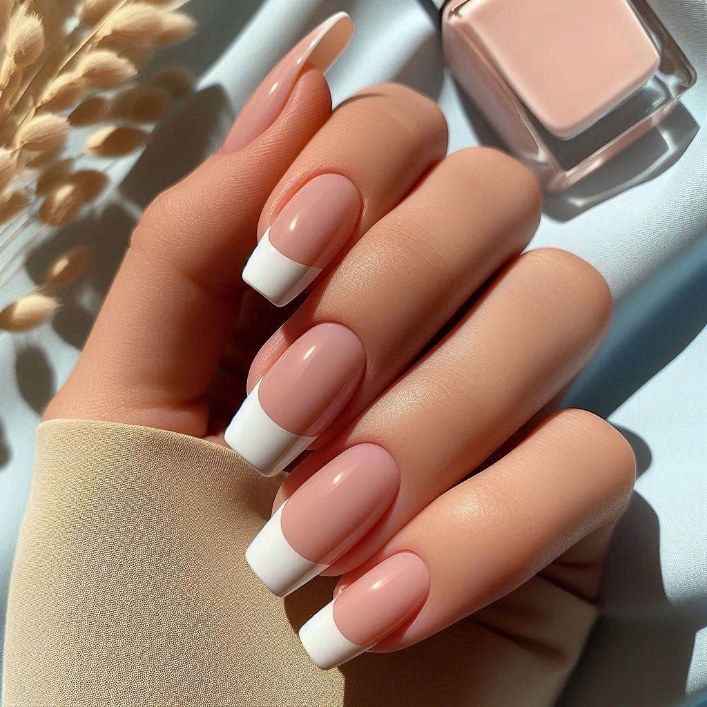 French Tips with a Nude Base – The Timeless Classic