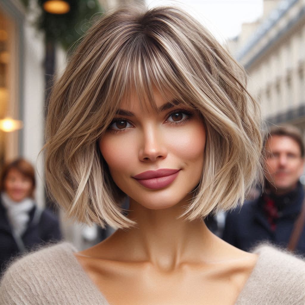 Classic French Bob with Wispy Bangs