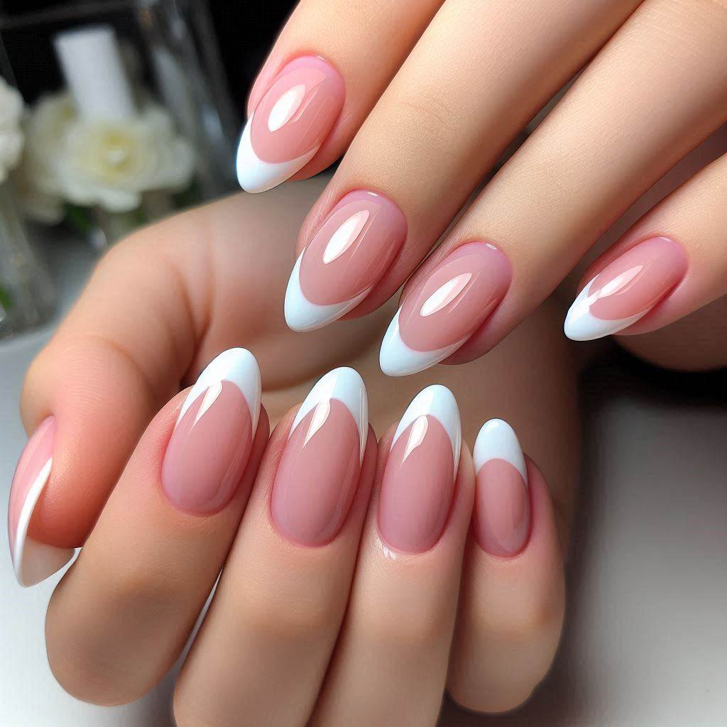 French Tip Nails Short Almond for a Feminine Touch