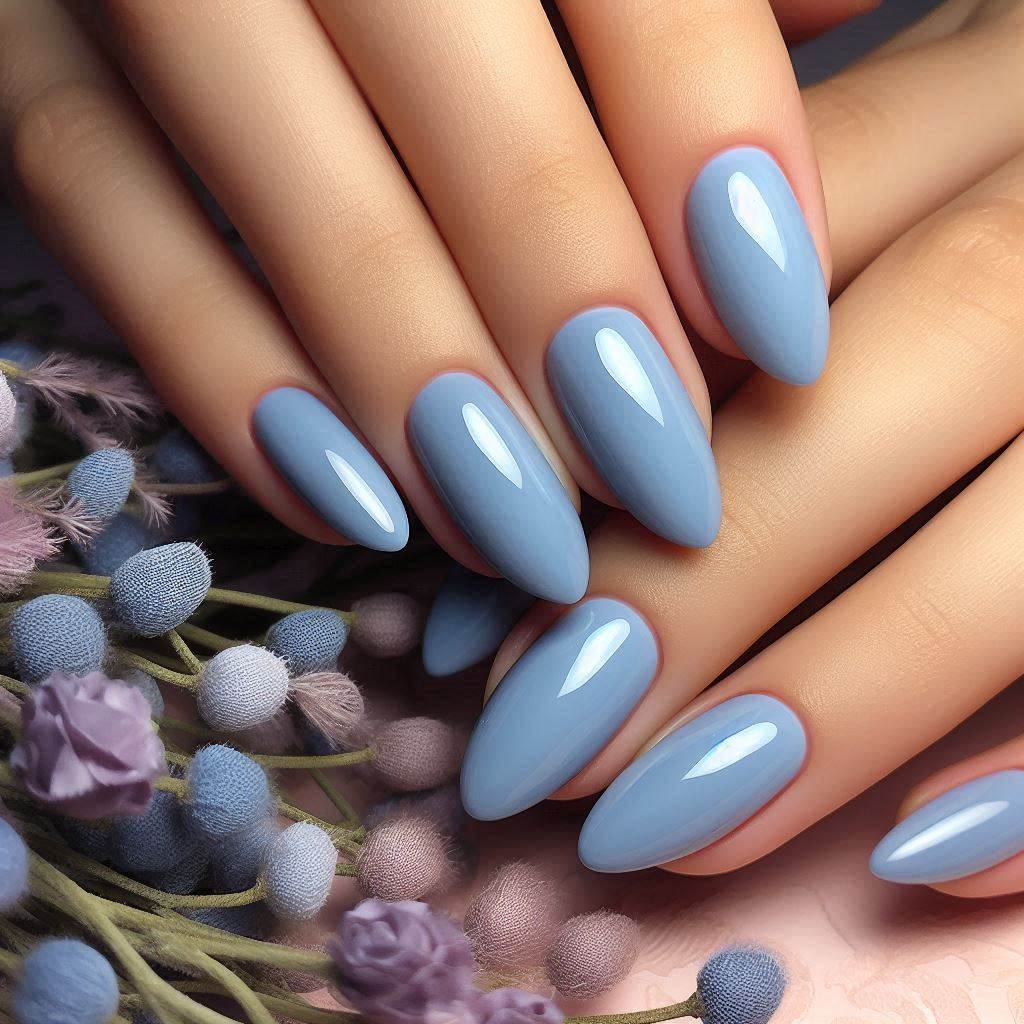 Pastel Blue Almond Nails – Soft & Subtle Elegance