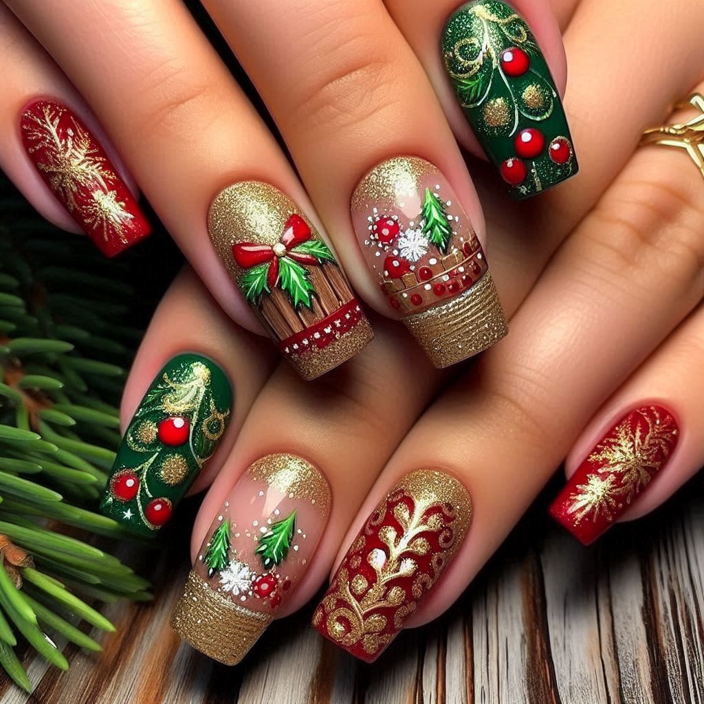 Gel Mani Short Nails Christmas: Festive and Fun