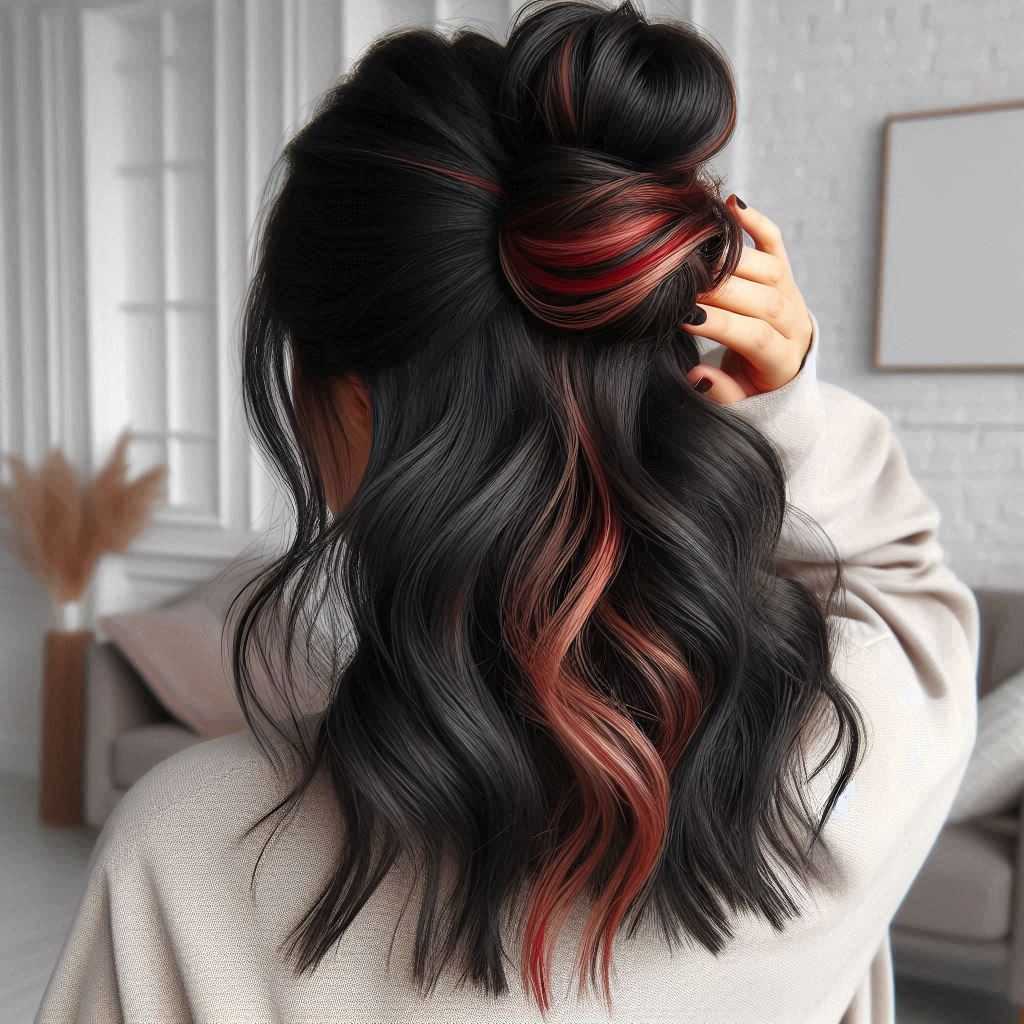 Half-Up Bun with Loose Waves